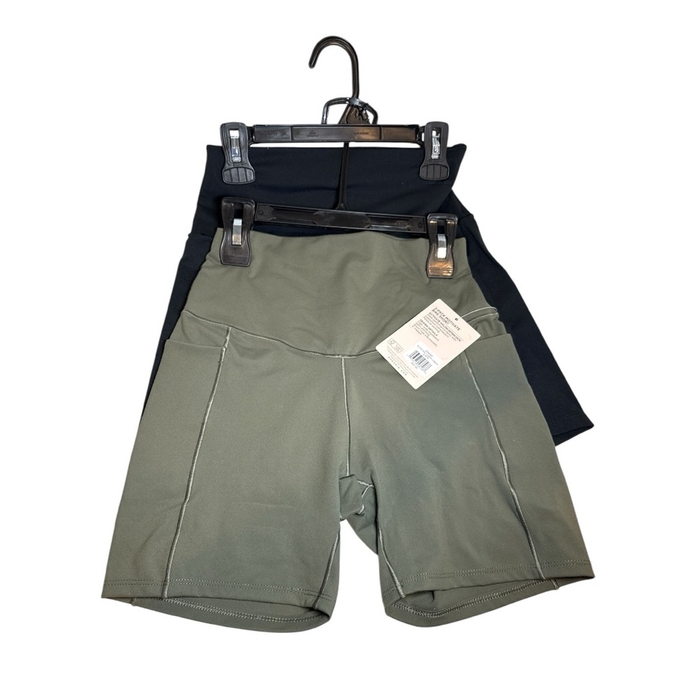 Danskin 2-Pack Motivate Bike Shorts (Black Salt & Army Green) - Size Small / P/P - Picture 1 of 11